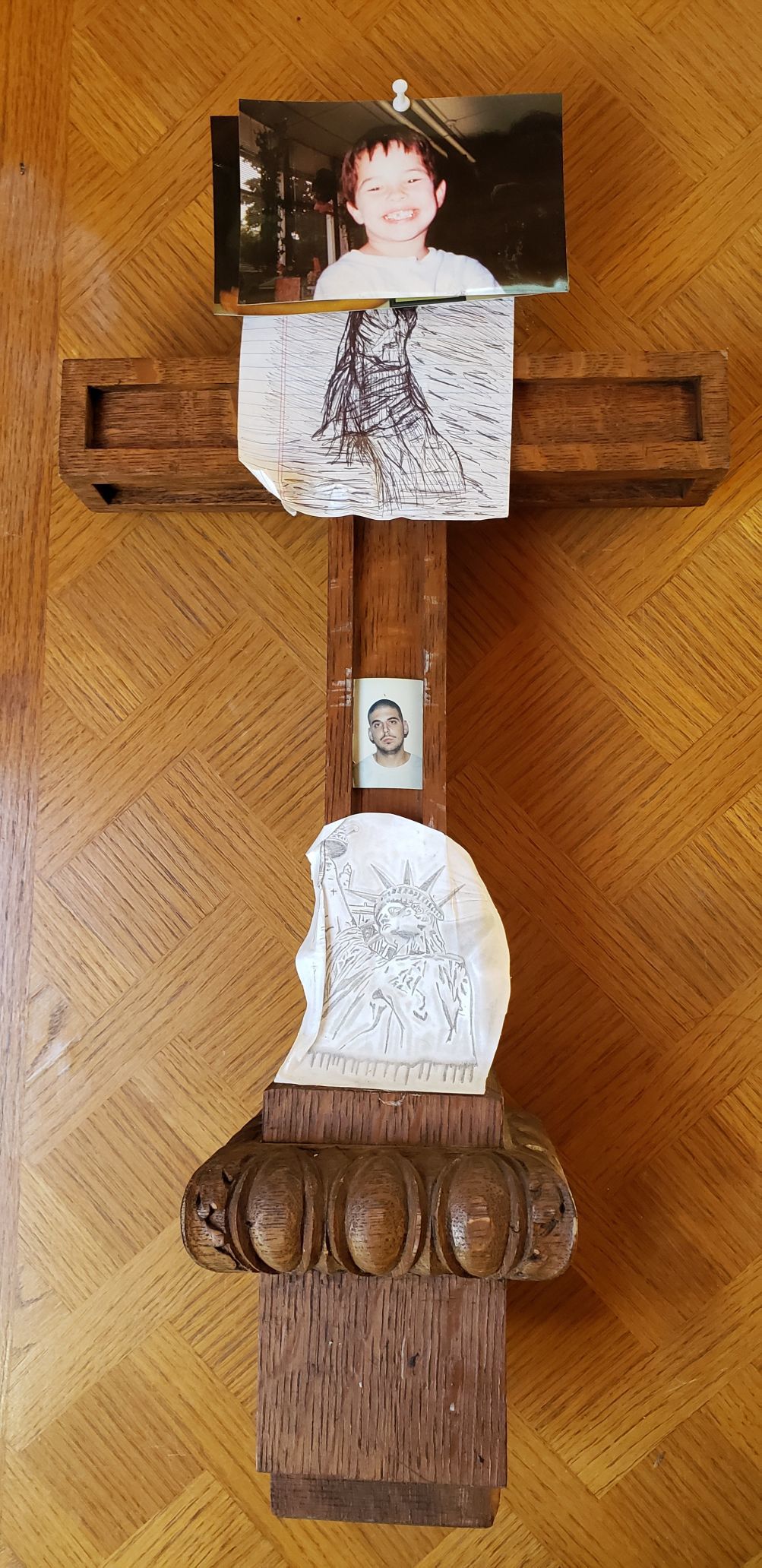 Wooden cross left behind
